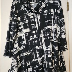 Monochrome Abstract Women's Blouse